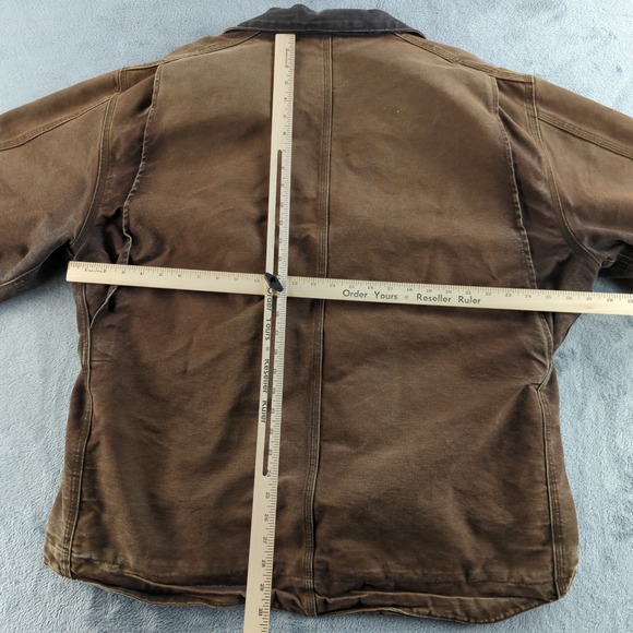Vintage Y2K Carhartt Jacket XL Brown C61 Sandstone Sherpa Lined Coat Sunfade - Picture 12 of 16
